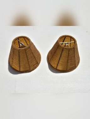 Brown Woven Mini Lamp Shade Pair - Home Other